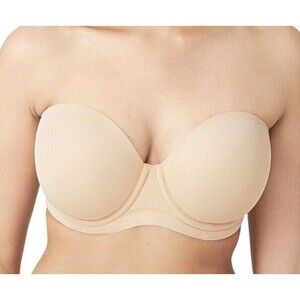 Wacoal Women’s Red Carpet Strapless Full Busted Underwire Bra 854119 Sand 38DDD